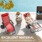 Devoko Patio Zero Gravity Chair Outdoor Folding Adjustable Reclining Chairs - Image 4