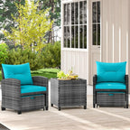 Tangkula 5 Pieces Patio Conversation Set, PE Wicker Rattan Outdoor Furniture Set - Image 3