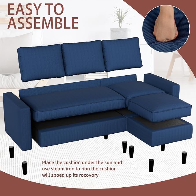 Nuturelly Convertible Sectional Sofa Couch - Image 6