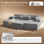 108" Cloud Sectional Couch, Comfort Sleep Sofa - Image 2