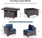 Outdoor Terrace Furniture Set, 8 Piece Outdoor Furniture Set, - Image 2