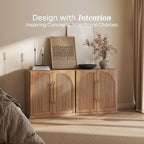 BELLEZE 3 Tier Bookshelf with Double-Arc Door - Image 3