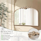Besdomus Arched Vintage Gold Mirror: 32"x24" French Large Champagne Gold - Image 7