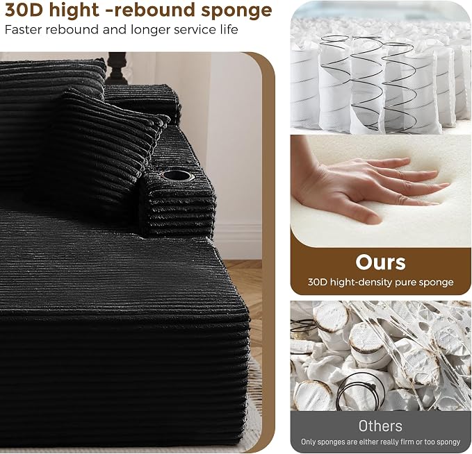 133" Oversized Cloud Boneless Sofa Couch - Image 3