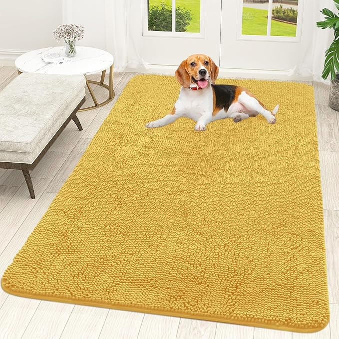 OLANLY Dog Door Mat for Muddy Paws 59x35, Super Absorbent Chenille Mud Mat | by OLANLY