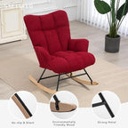 SAETSFEG Rocking Chair Nursery Teddy Upholstered Glider Rocker Rocking Accent - Image 4