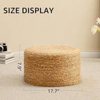 Handwoven Seagrass Ottoman Stool — Natural Round Footstool, Eco‑Friendly Accent - Image 2