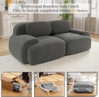 Boneless Sectional Couch, No Assembly Required, 81.8” Modular Cloud Sofa - Image 9