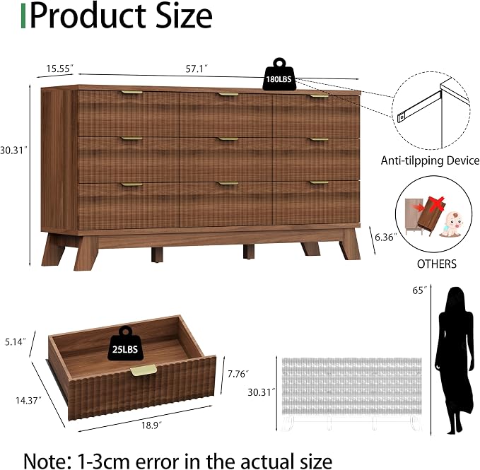 Xixini Fluted Dresser for Bedroom - Image 2