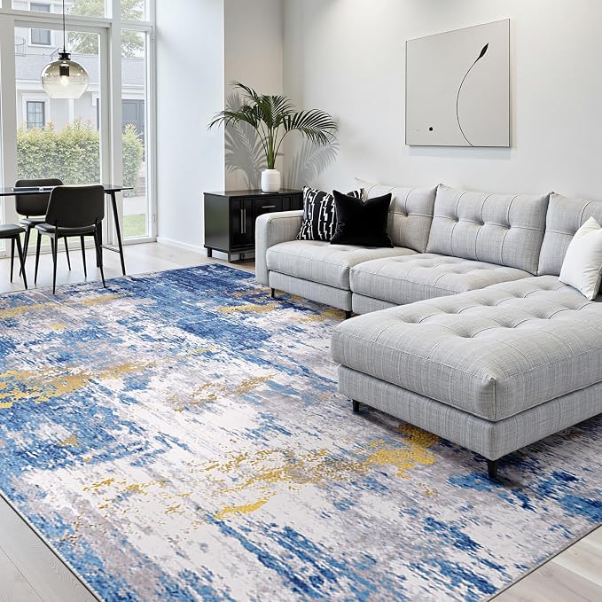 RELEANY Washable 10'x14' Abstract Area Rug by RELEANY