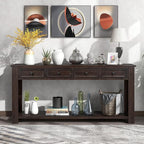 LKTART 63" Solid Wood Console Table Sofa Table - Image 8