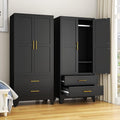 GAIOUS Steel Armoire Wardrobe Closet, 1 Adjustable Shelf and 2 Drawers by GAIOUS