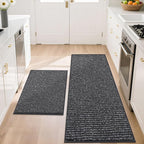 BEQHAUSE Kitchen Rugs and Mats 2PCS Non-Slip, Charcoal | Kitchen Mats by BEQHAUSE