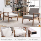 BESTANO Accent Chair Mid Century Modern Armchair, Linen Upholstered Living Room - Image 4