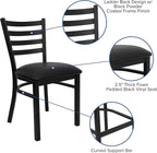 Flash Furniture HERCULES Series Black Ladder Back Metal Restaurant Chair - Image 4