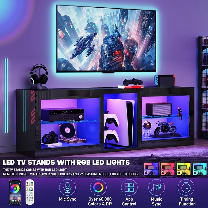 chartustriable LED TV Stands W/Power Outlet - Image 2