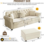 KEIKI 83" Velvet Chesterfield Sofa - Image 2
