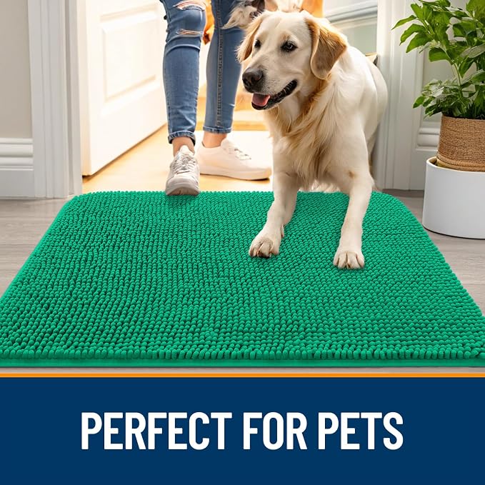 OLANLY Dog Door Mat for Muddy Paws 24x16, Super Absorbent Chenille Mud Mat | - Image 6