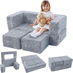 MeMoreCool Dinosaur Glow Foam Kids Play Couch Set, Machine-Washable Cover by MeMoreCool