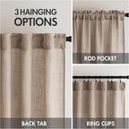 MIULEE Taupe Linen Curtains 52x72 Inch - Image 3
