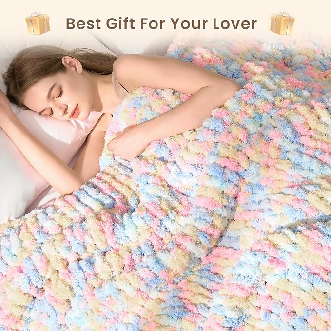 L'AGRATY Chunky Knit Throw Blanket - Image 7