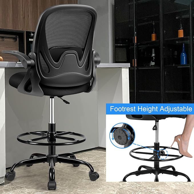 Drafting Chair Tall Office Chair - Image 4
