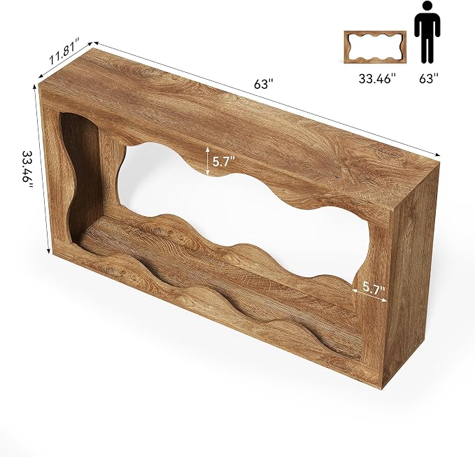 LITTLE TREE 63-Inch Console Table, Chic Design, Sofa Table Behind Couch - Image 3
