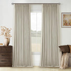 Oatmeal Linen Blackout 120 Inch Curtains - Image 9