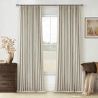 Oatmeal Pinch Pleated Linen Blackout Curtains 102 Inches Long - Image 7