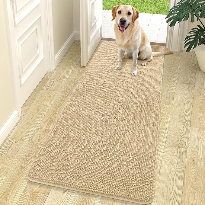 OLANLY Dog Door Mat for Muddy Paws 70x24, Super Absorbent Chenille Mud Mat | by OLANLY