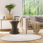 Casafield Hourglass Side Table, Espresso Dark Brown, Hyacinth Round End Table - Image 2