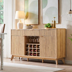 OKD Fluted Wine Bar Cabinet, 3 Drawers, 4 Glass Holders & 12 Wine Racks - Image 9