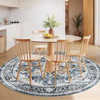 AMADA HOMEFURNISHING Round 5ft Area Rugs, Low-Profile Washable Rug - Image 3