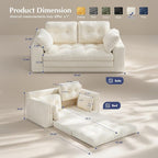 Homkdom Boneless Loveseat, Convertible Folding Sofa Bed, Pull Out Sleeper Sofa - Image 3