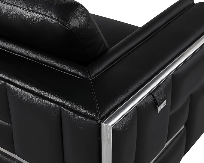 Blackjack Furniture Catania Modern Top Grain Italian Leather Sofa Set - Image 9