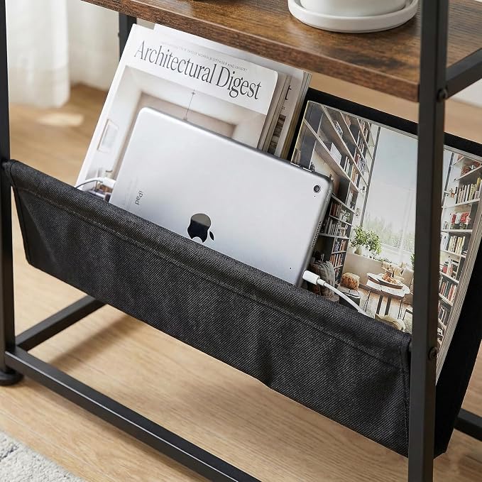Narrow End Table with Magazine Rack, 2-Tier Slim Side Table - Image 5
