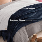 UGG Nita Queen Blanket, Reversible Plush Fleece, UGG Fluff Plush Face, Smooth - Image 6