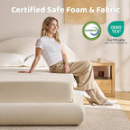 RECCI AirFrame Half-Moon Upholstered King Platform Bed Frame, Boucle Curved - Image 3