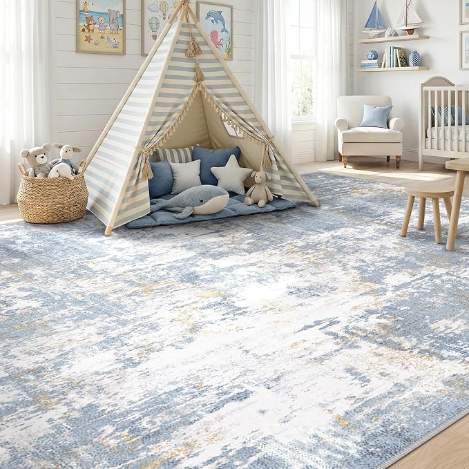 RELEANY Washable 9'x12' Abstract Area Rug - Image 4