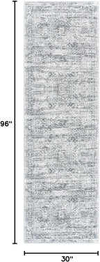 Soalmost Washable Runner Rug 2'6"x8' Kitchen Hallway Runners Grey | Soft - Image 2