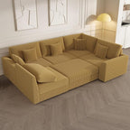 146" Modular Sectional Sofa, Oversized U Shaped Couch, Convertible Sleeper Sofa - Image 3