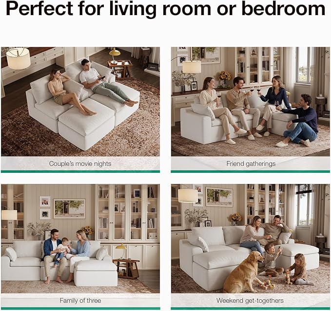 Novilla 133.8" Modular Cloud Couch, Modern Sectional Sofa - Image 21