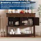 Rustic 47-Inch Wood Coffee Bar Storage Cabinet - Image 4