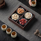5-Piece Rustic Wooden Serving Tray Set, Handcrafted Nesting Trays - Image 2
