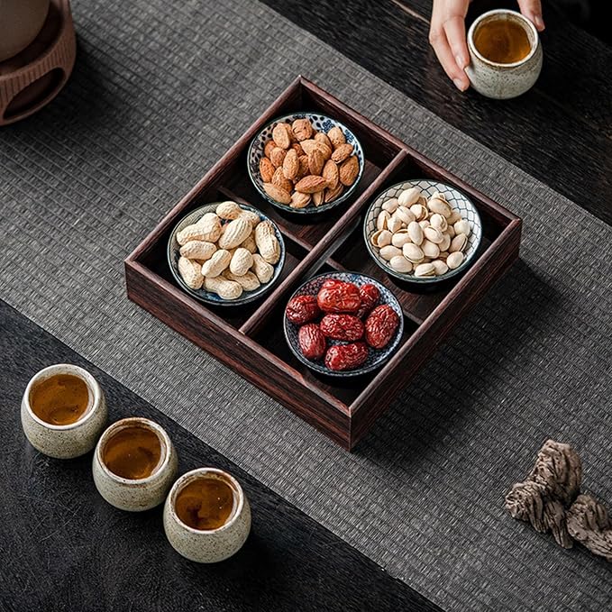5-Piece Rustic Wooden Serving Tray Set, Handcrafted Nesting Trays - Image 2