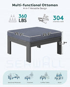 SERWALL Outdoor Ottoman with Cushions - Image 2