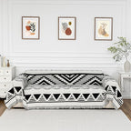 MYSKY HOME Boho Couch Cover for Dogs Washable Black Rhombic Couch Sofa by MYSKYHOME