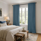 MIULEE 100% Blackout Linen Curtains 42 x 84 Inch Stone Blue 2 Panels | Thermal - Image 8