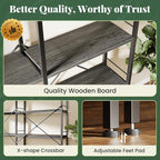 Huuger 5 Tier Bookshelf, L Shaped Corner Bookshelf - Image 8