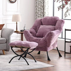 Lazy Chair with Ottoman, Reading Chair with a Pillow, Leisure Sofa Armchair - Image 2